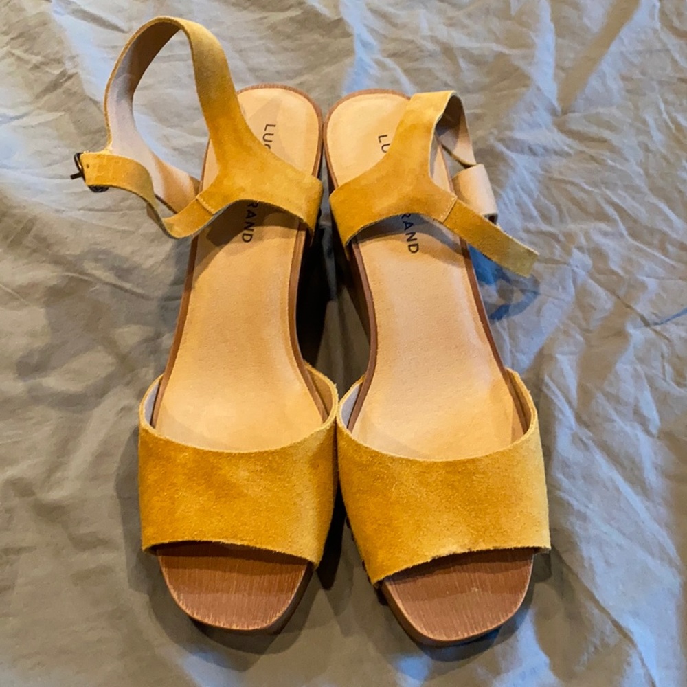 Lucky Brand Wedge Heels Suede Size 9.5